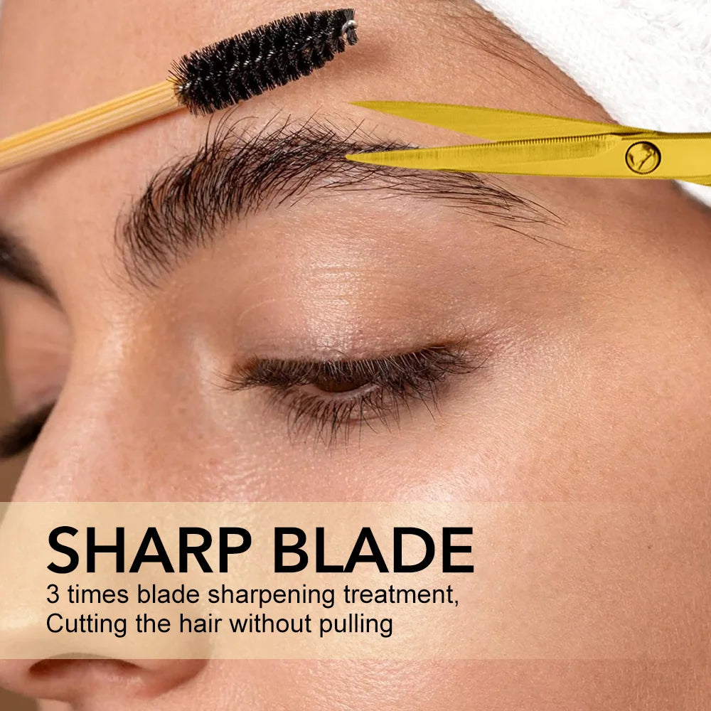 1Pc Eyebrows Scissors Stainless steel Eyelash Facial Hair Nose Hair Scissors Multi-Purpose Hair Trimming Beauty Makeup Scissors