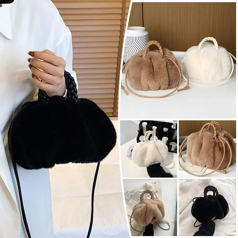 Cute Pumpkin Bag Autumn And Winter New Fashion Cloud Crossbody Bag Niche Design Sweet Girls Handbag Travel Shoulder Bag