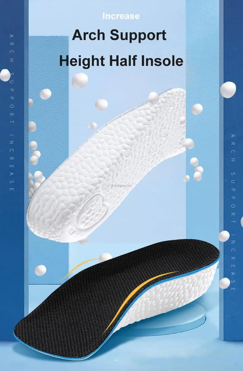 Height Increase Insoles for Men Women Shoes Flat Feet Arch Support Orthopedic Insoles Sneakers Memory Foam Invisible Pads 1 Pair