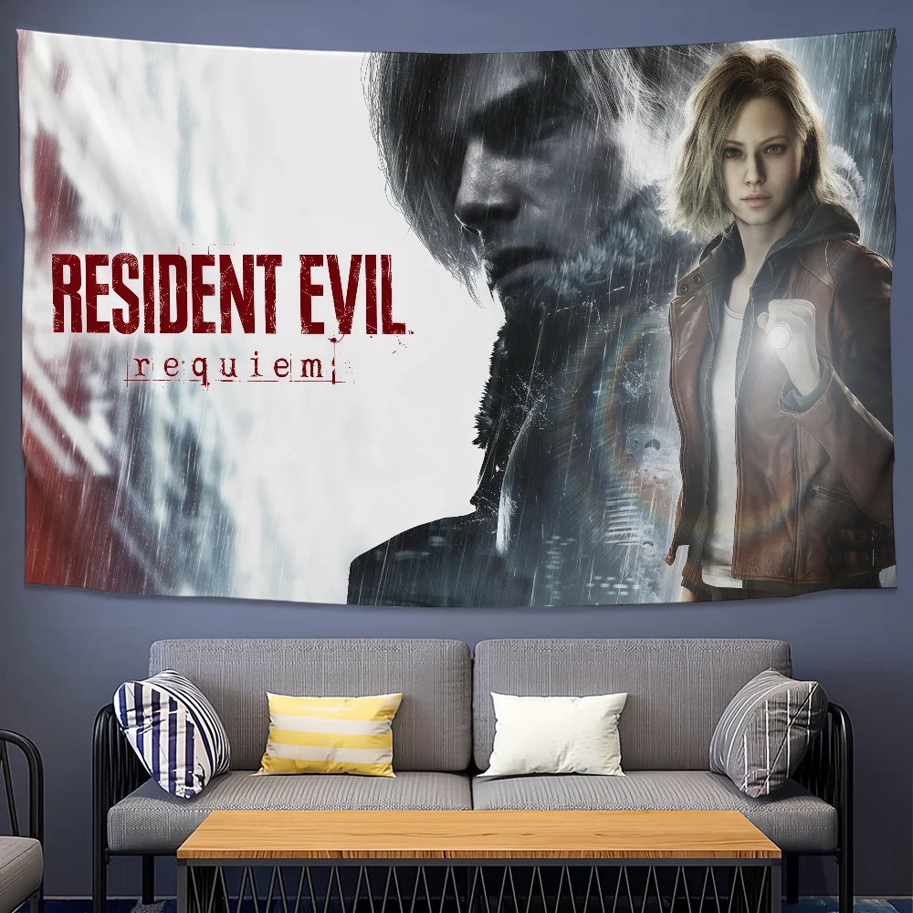 Game R-Resident Evil Requiem flag Decoration Outdoor Picnic Party Art Hanging Home Camping Party Banner Best sellers