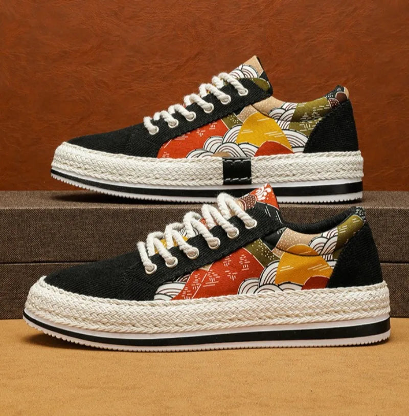 Trend Low-Top Canvas Shoes Mens Summer Fashion Trend Platform Sneakers Comfortable Breathable Casual Shoes Zapatos para hombres