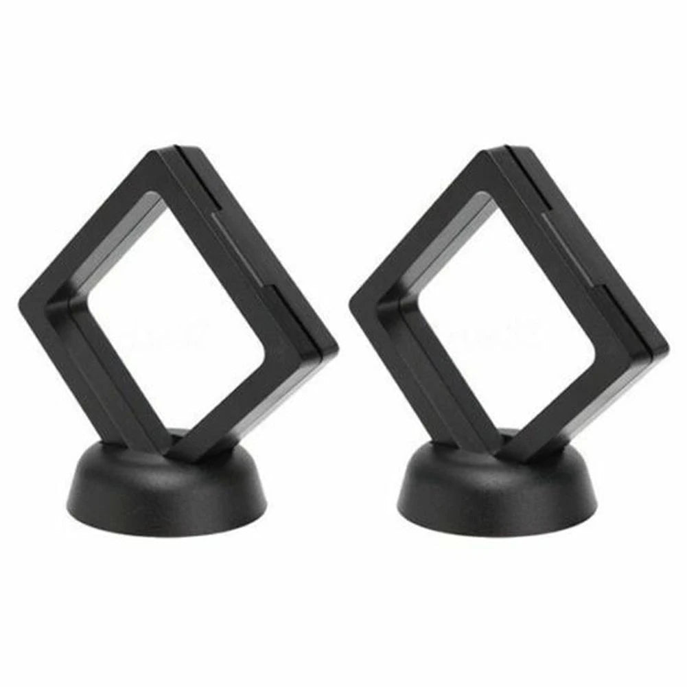 3D Floating Jewelry Coin Display Frame Holder Stand Box Clear Jewelry Ring Coin Ring Pendant Gemstones Display Case