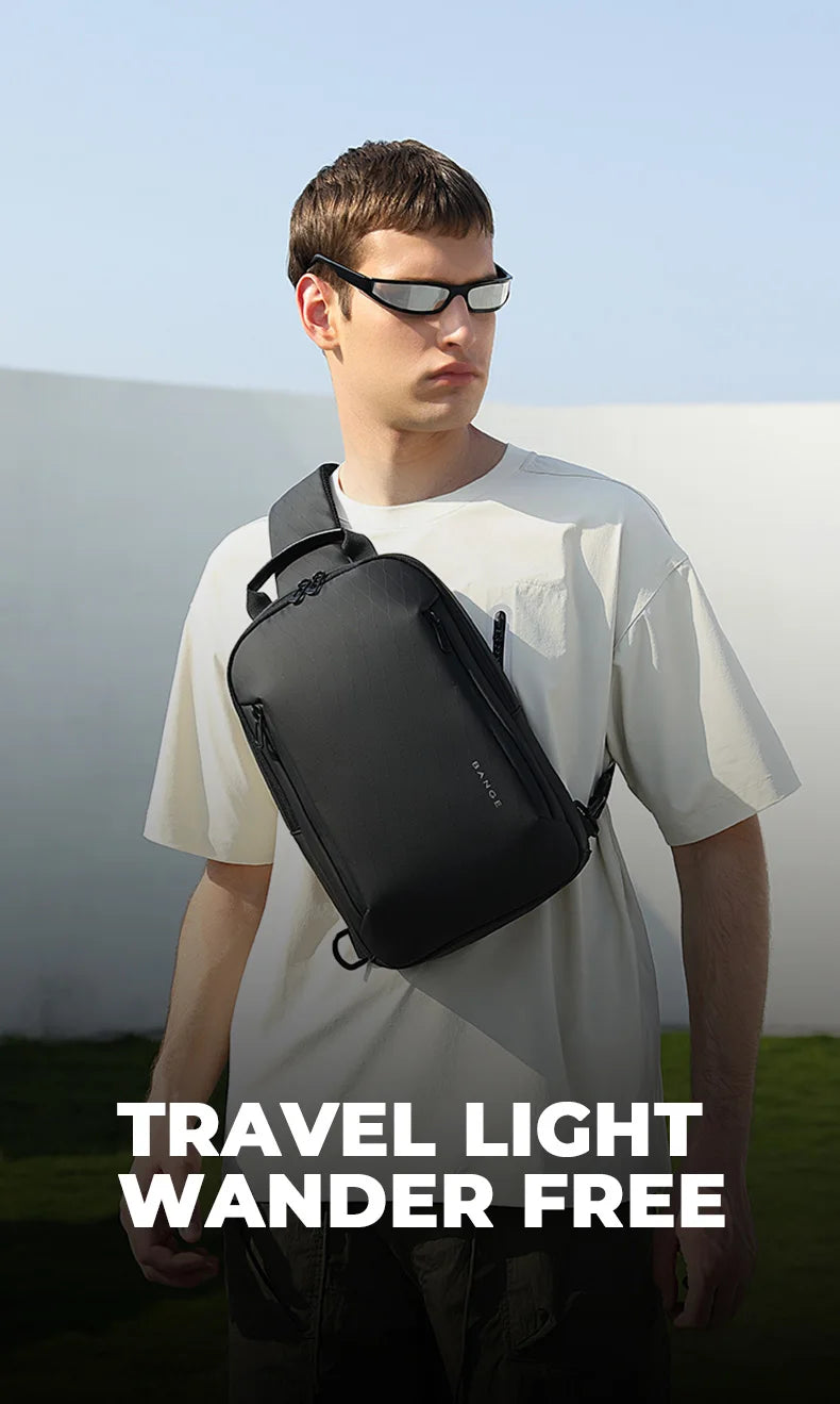 BANGE Lightweight Chest Bag Men Satchel Shoulder Bag Waterproof Sling Bag Oxford Cloth Small Casual Bag Crossbody Bag for Men
