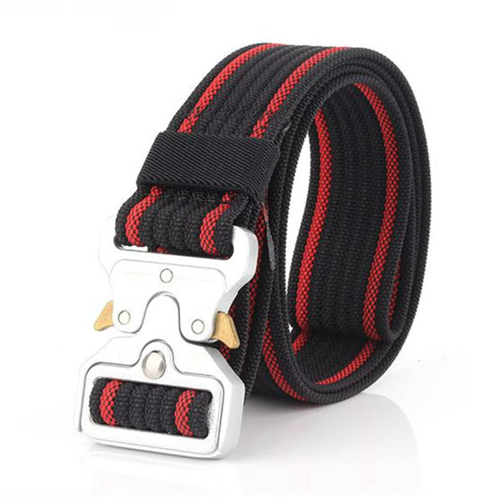 38mm Tactical Belt for Men Heavy Duty Nylon Waist Belt with Silver Buckle Unisex Designer Jeans Belt for Women