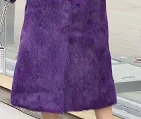 New Real genuine natural rabbit fur coat stand collar X-long fashion fur jacket outwear custom any size