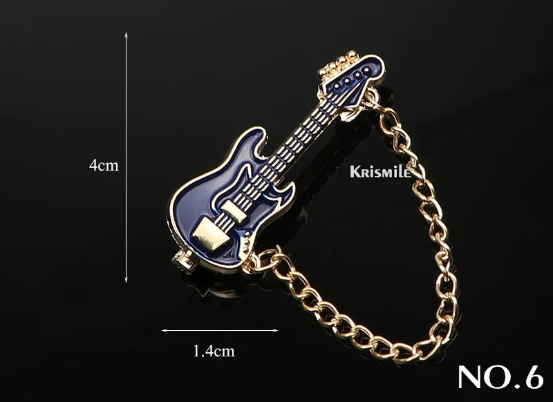 Punk Musik Emaille Pins Gitarre Klavier Noten Schlagzeug Kaktus Scheren Broschen Mode Individueller Musikschmuck Geschenk Alltag Pin