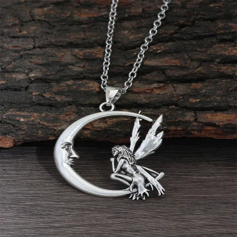 1pc Fashion Mushroom Heart Moon Pendant Necklaces,18 Inch Chain Necklace Party Jewelry Gifts Valentines