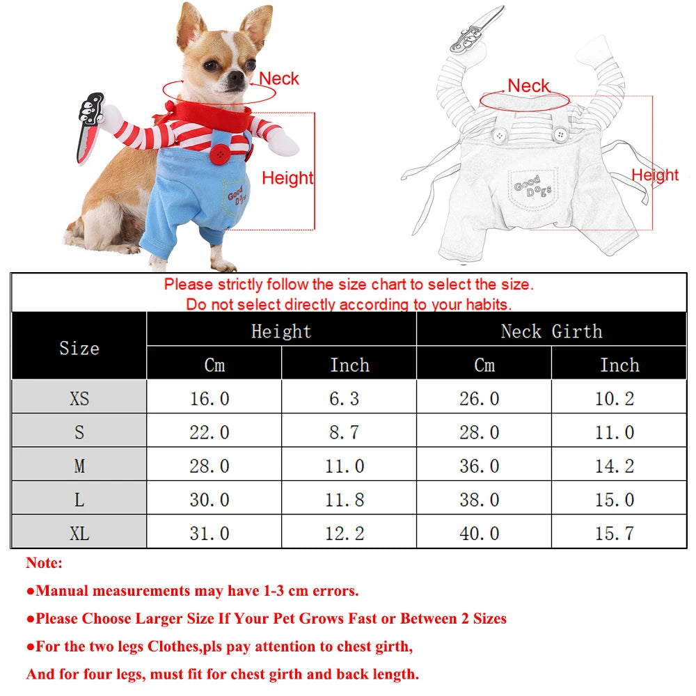 Halloween Dog Costume Funny Pet Clothes Adjustable Dog Cosplay Apparel Novelty Clothing for Medium Large Dogs French Bulldog Pug