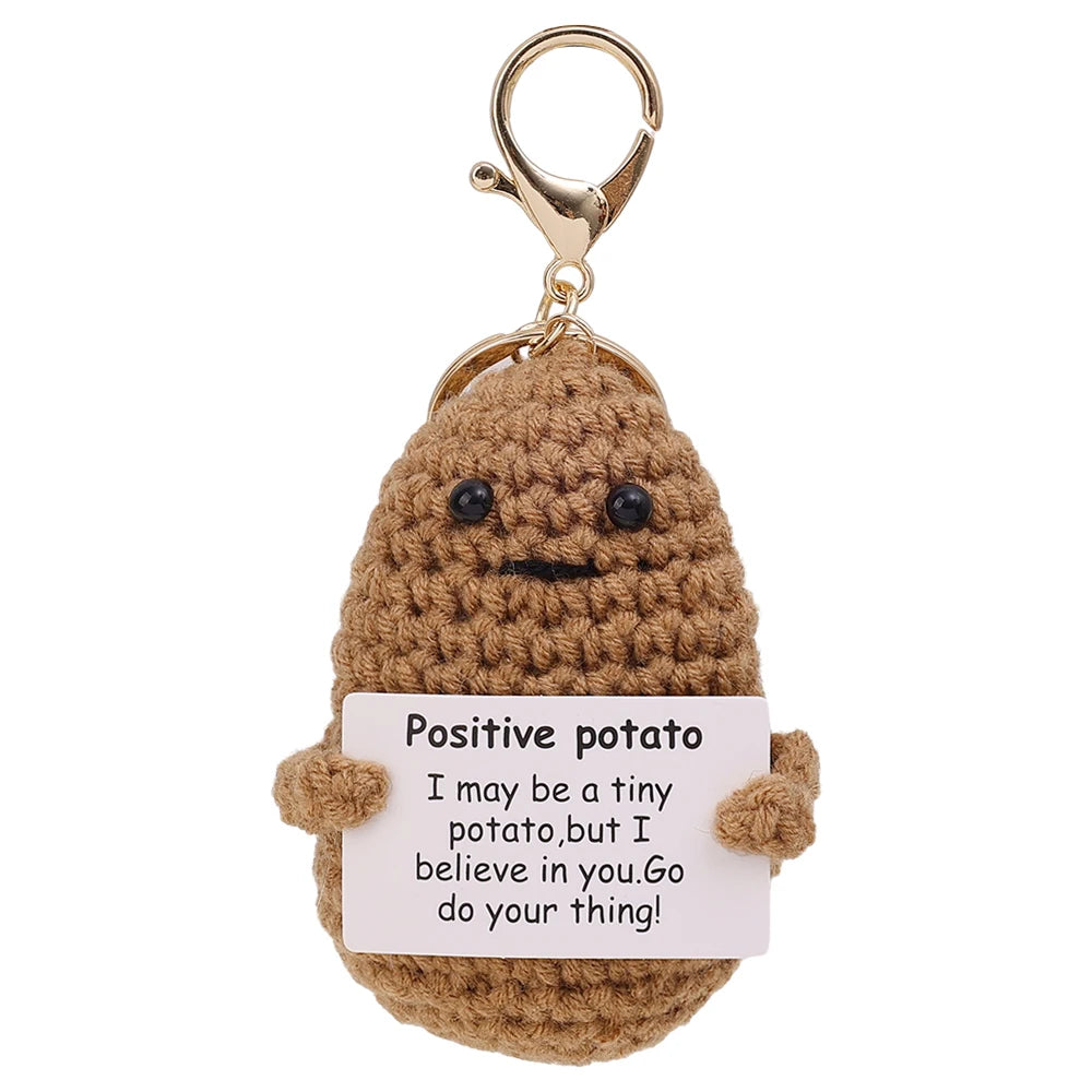 Inspirational Potato Cucumber Keychain Soft Hand Woven Knitting Keyring Bags in-car Pendant Decorations Accessories Gifts Widget