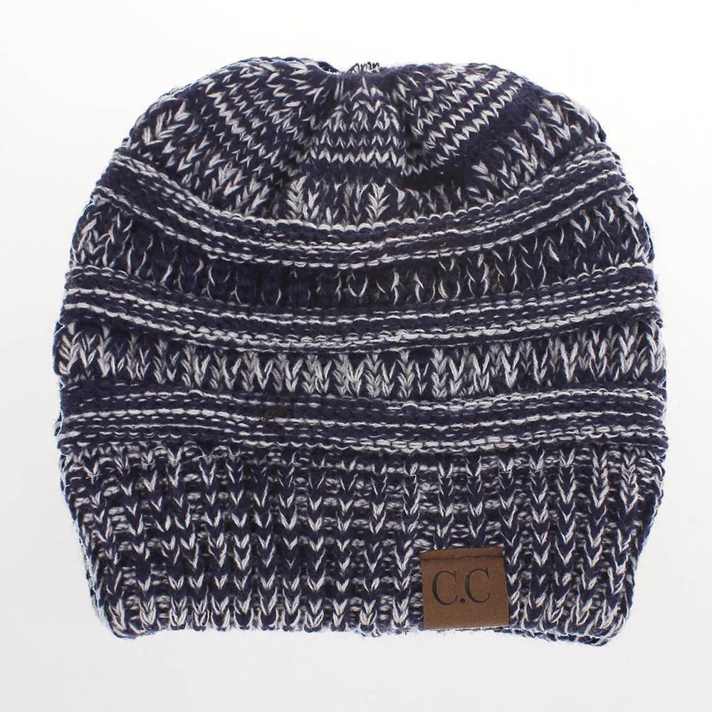 New Outdoor Warm Winter Woolen HatsAcrylic Open Horsetail HatsCold-Resistant High Ponytail Hats for Men and Women