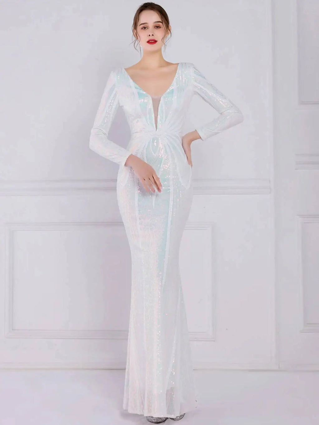 Sexy long sleeve birthday evening dresses for women 2026 elegant luxury wedding party dress vintage maxi sequin dress vestidos