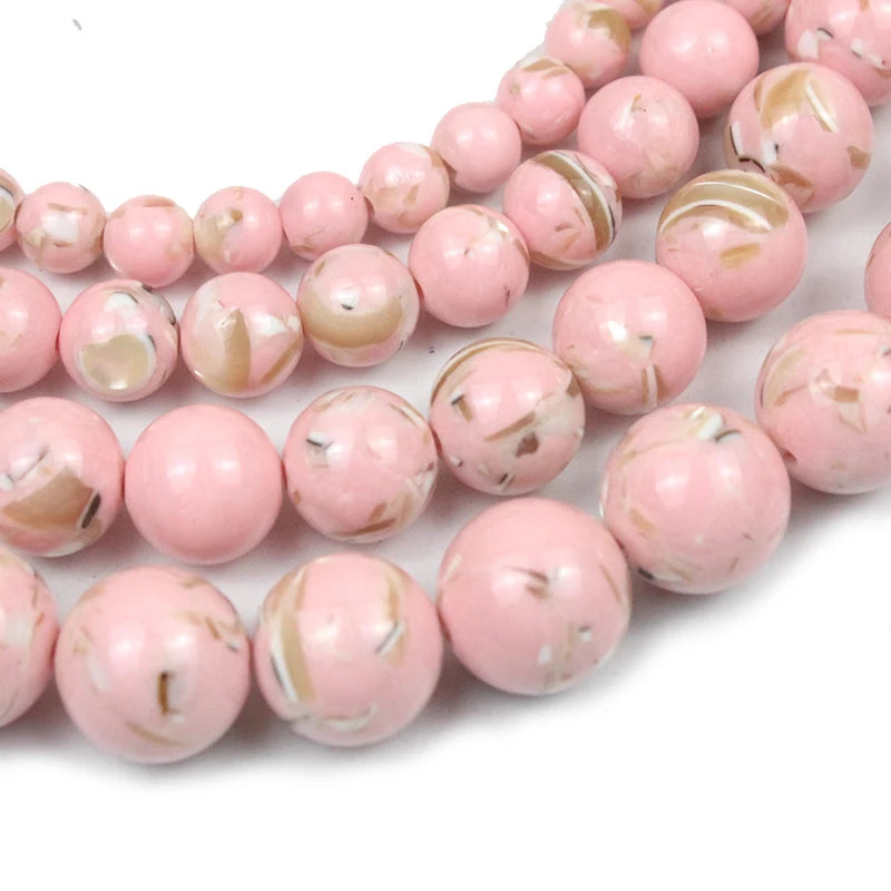Natural Light Pink Howlite Turquoises Stone Beads For Jewelry Making6/8/10/12mm Round Loose Spacer Beads fit Diy Bracelet Neckla