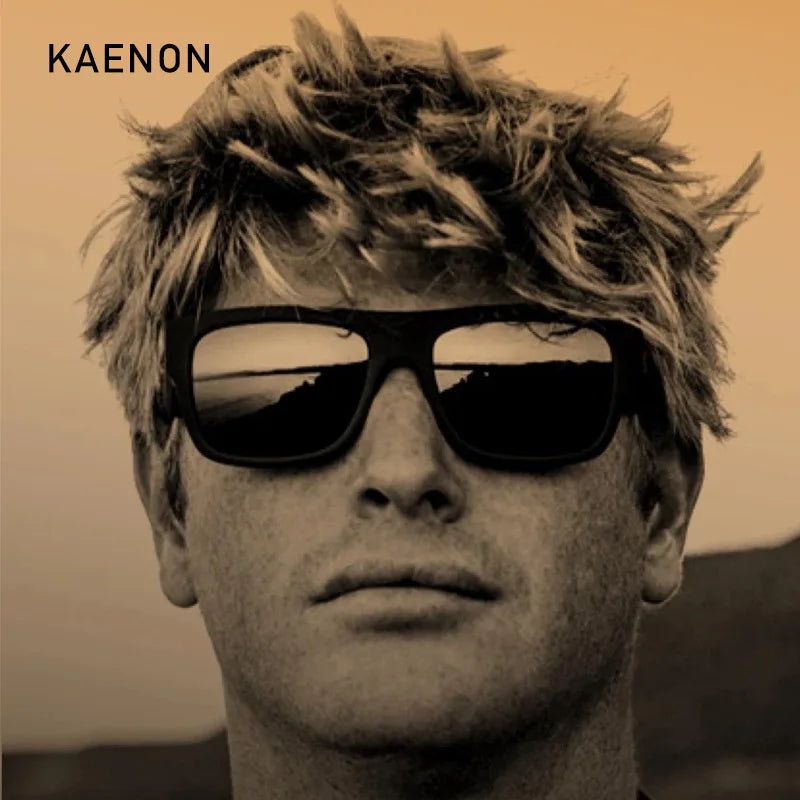 KAENON New Polarized Men's Fishing Driving Sunglasses Outdoor Sports HD Colorful TR90 Outdoor Cycling Sun Glasses Original Box