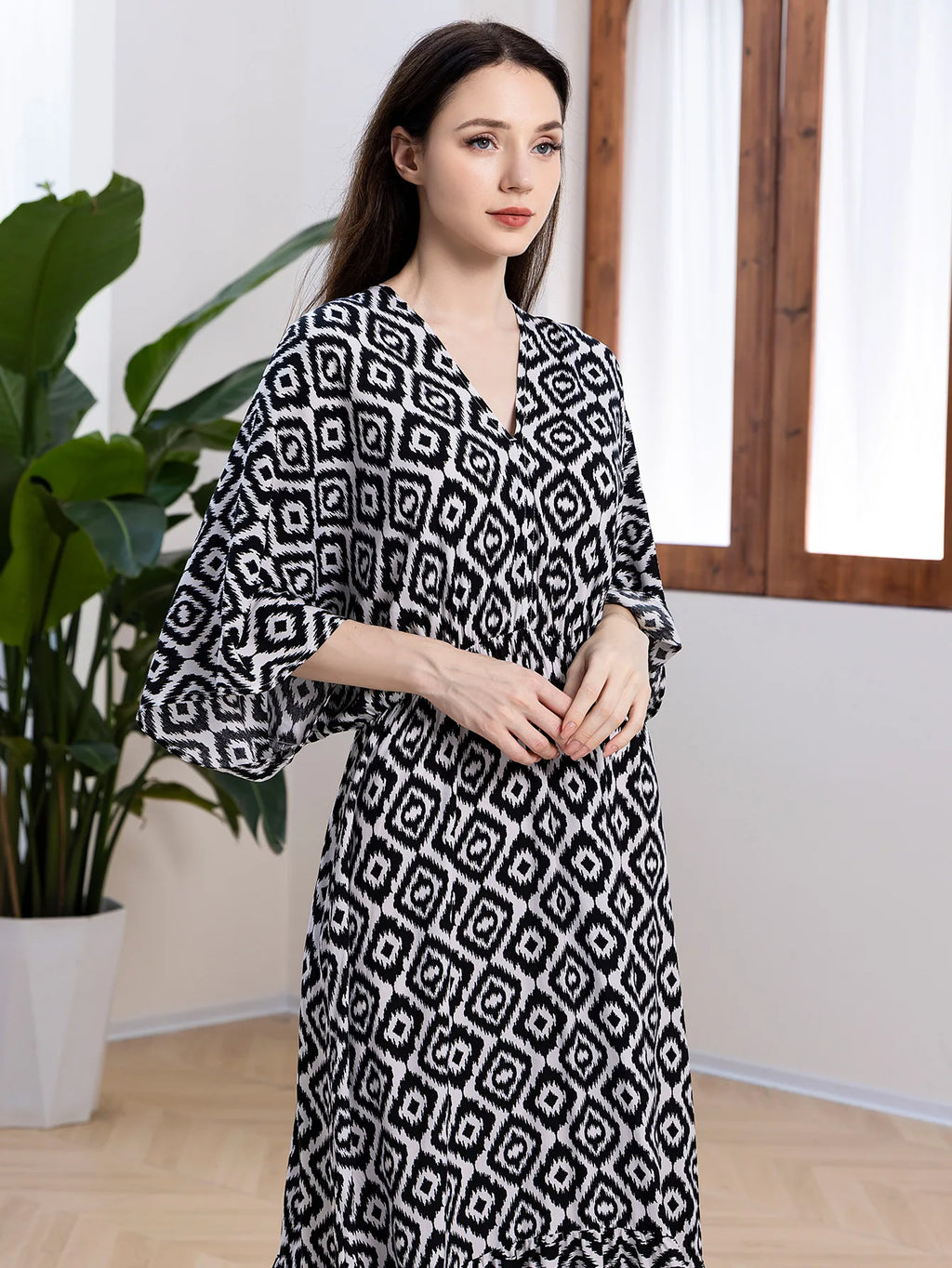 Bohemian Oversize Loose Elastic Waist Maxi Dresses Women Robe Cotton Rayon Floral Printed Long Dress Summer Boho Beach Cover up