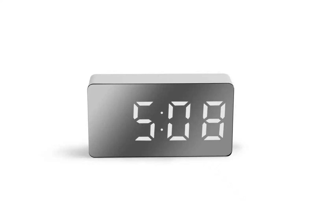Multifunctional Table Clock Digital Alarm Snooze Mirror Display Time Night LED Light Desk Desktop Home Decor Gifts for Friends
