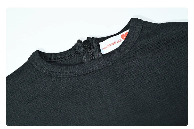Maxikleid Damen Langarmkleid Blumen und Perlen Oberteil Freizeitkleid Rundhals Schwarz Modal Ripp-Oberteil Größen XS-XXXL