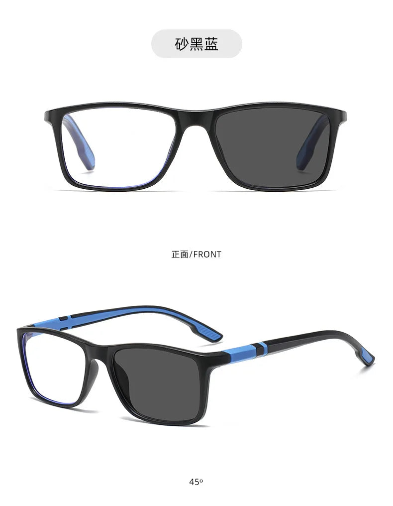 Fashion Photochromic Reading Glasses for Men Presbyopia Hyperopia Sports Glasses Anti Blue Light Glasses +100 +150 +200 +250