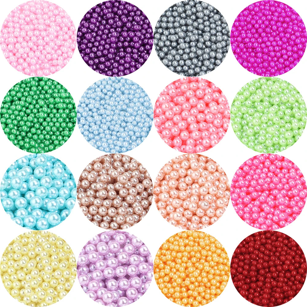 Loose 1.5mm-10mm 25 Color No Holes Pearl DIY Plastic Imitation Pearl beads for needlework & Jewelry Making