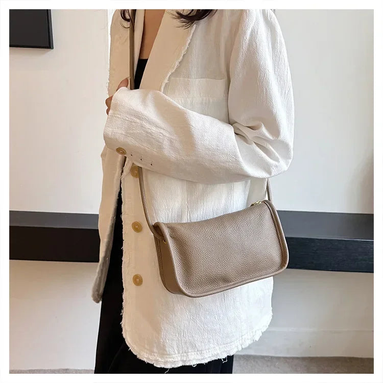 100%Real Cowhide Genuine Leather Fashion Women Crossbody Bag For Ladies New High Capacity Shoulder Bag Handbag Female Purse 2025