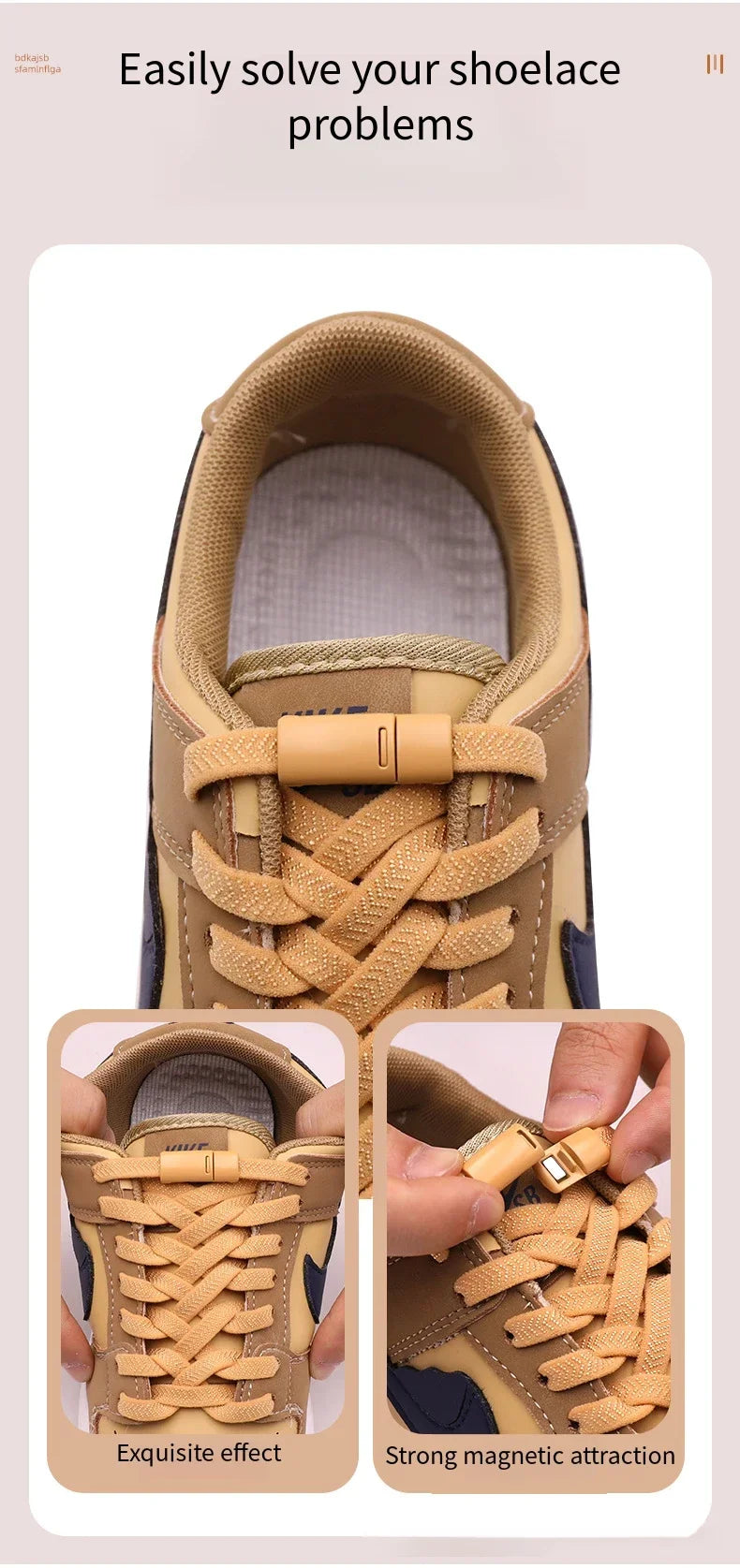 No Tie Shoe Laces Magnetic Shoelaces Without Ties Colorful Lock Elastic Laces Sneakers for Kids Adult Flat Shoelace Rubber Bands