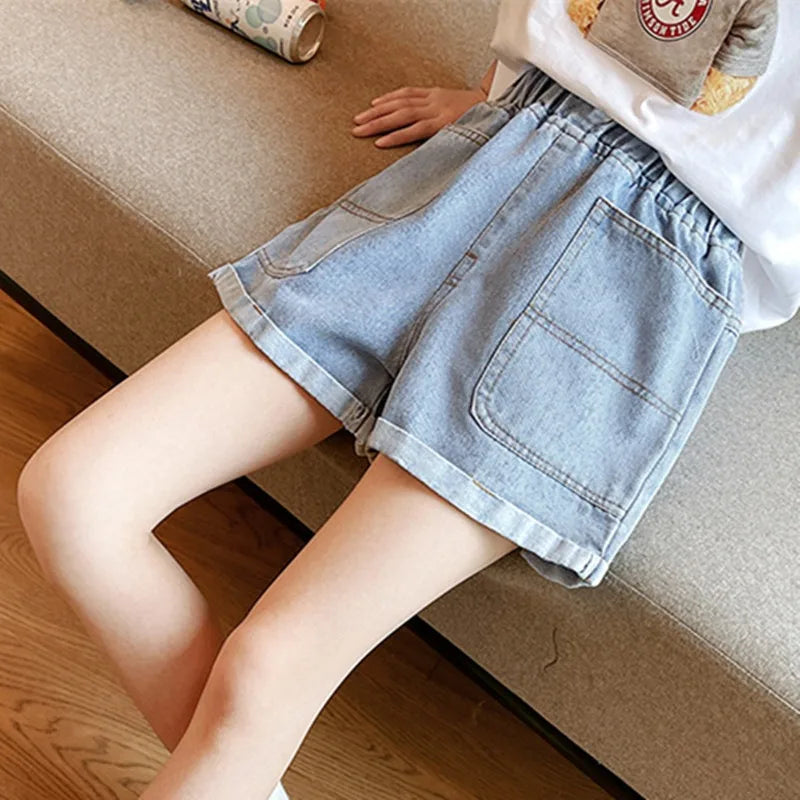 Girls Denim Shorts Teenagers Summer Lace Short Pants Kids Beach Clothes Children's Shorts For Teenage Girls