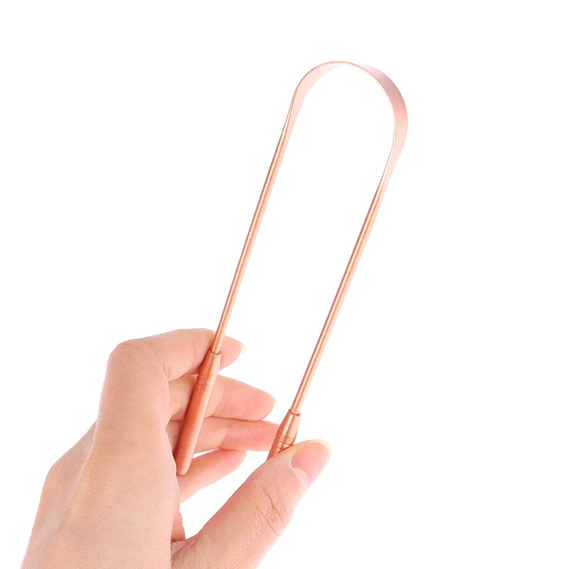 1Pc Copper Tongue Scraper Cleaner Scraper  Toothbrush Dental Oral Care Hygiene Health Care Tool For Men Women
