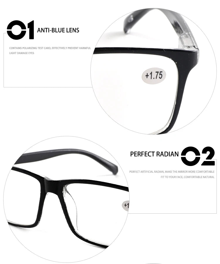 Reading Glasses Men Women Sports Anti-blue Light Reading Eyewear Black Red Presbyopia Eyeglasses +100 to+400 glasses