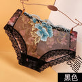 Sexy Embroidery Women Panties Lace Edge Mesh Transparent Briefs Floral Low Waist Seamless Underwear Female Underpants