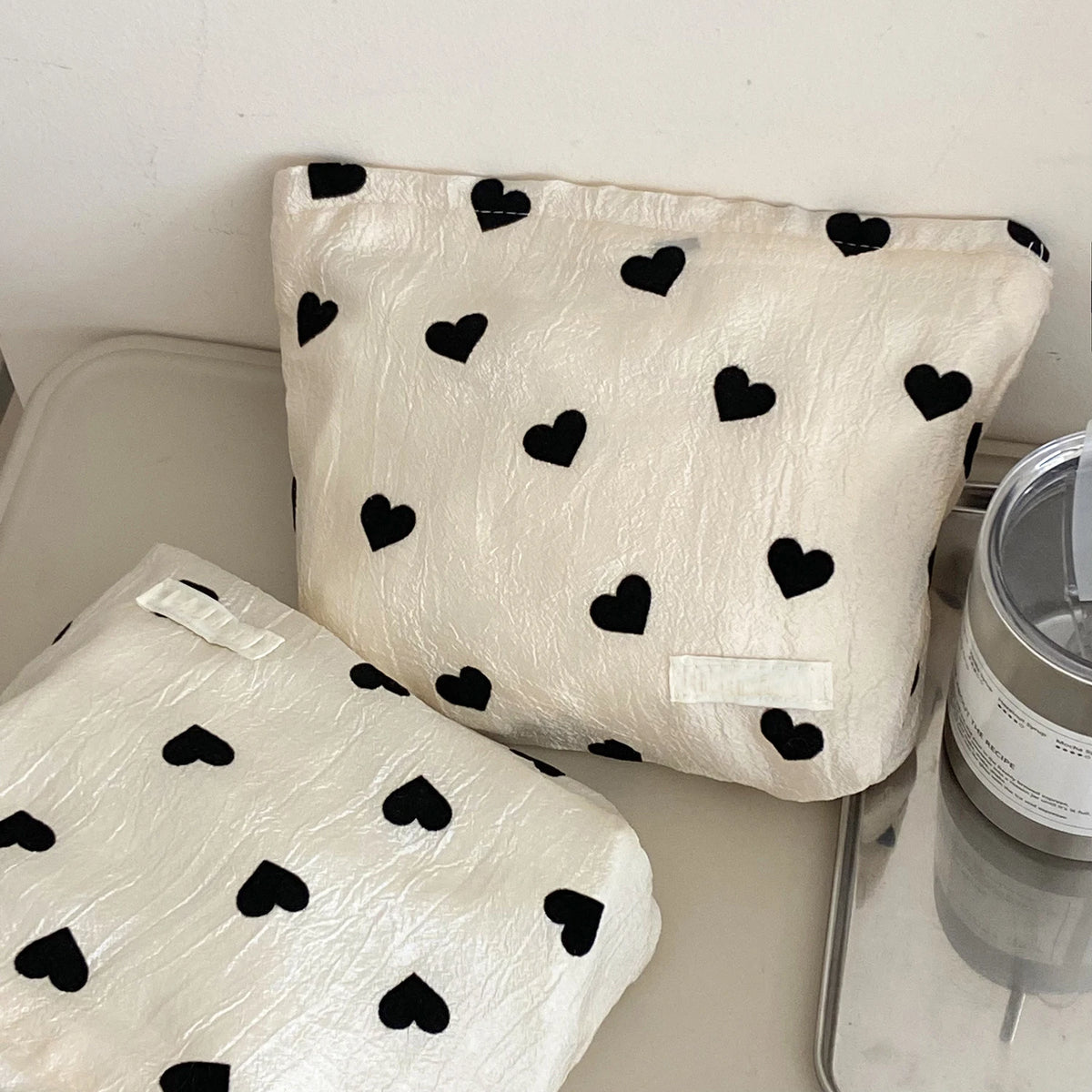 Large Capacity Female Cosmetic Bag Portable Travel Lipsticks Toiletry Sundry Storage Bag Canvas Makeup Bag Clutch Bag Handbags