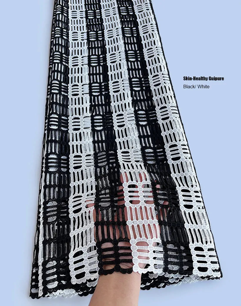 Skin Friendly Guipure Lace 5 Yards Latest 2026 African Embroidered Cord Fabric Cupion Garment Perfect For Casual Occasional Wear