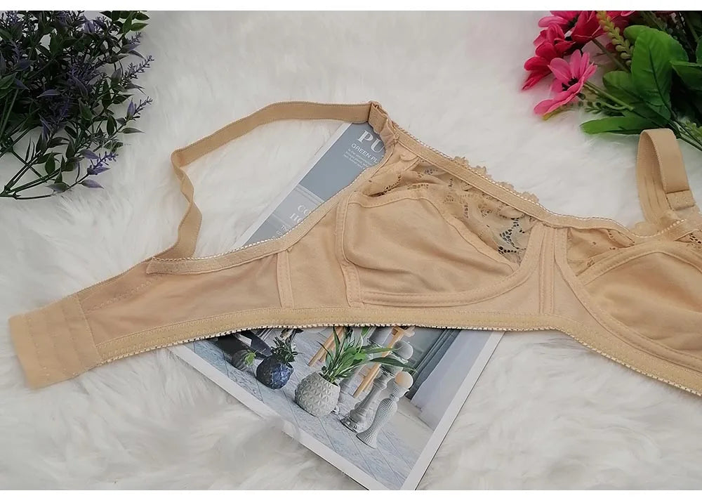 Solid Bra Unlined Comfortable Cotton Bras for Women Push Up Minimizer Wireless Plus Size Underwear Plunge Soft Sexy Lingerie C31