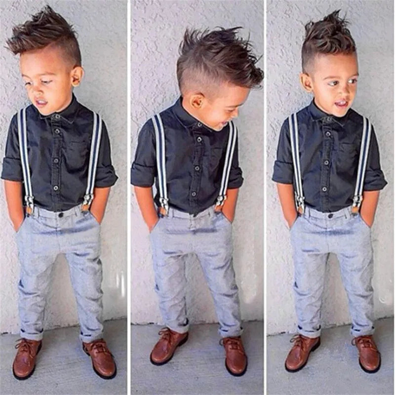 Spring Toddler Boy Clothes Gentleman Baby suits Long Sleeves Shirt+Pants Two-Piece Kids Boys Children Clothing Set Autumn BC1108