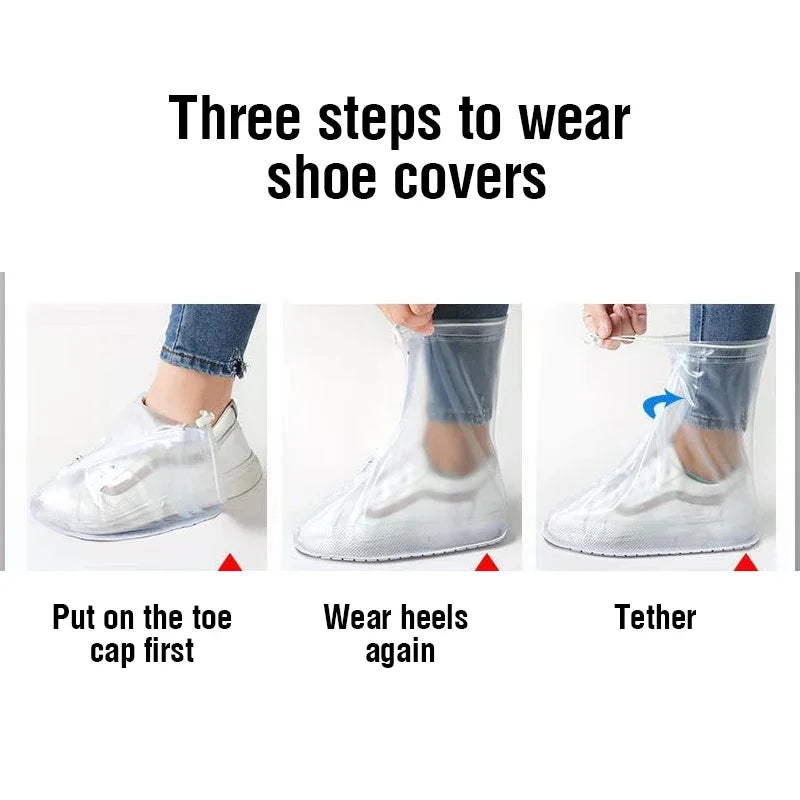 40cm Tall Shoes Cover Rain Waterproof Silicone Shoes Protectors Cycling Rain Boots Non-Slip Shoe Cover Rainy Water proof shoes