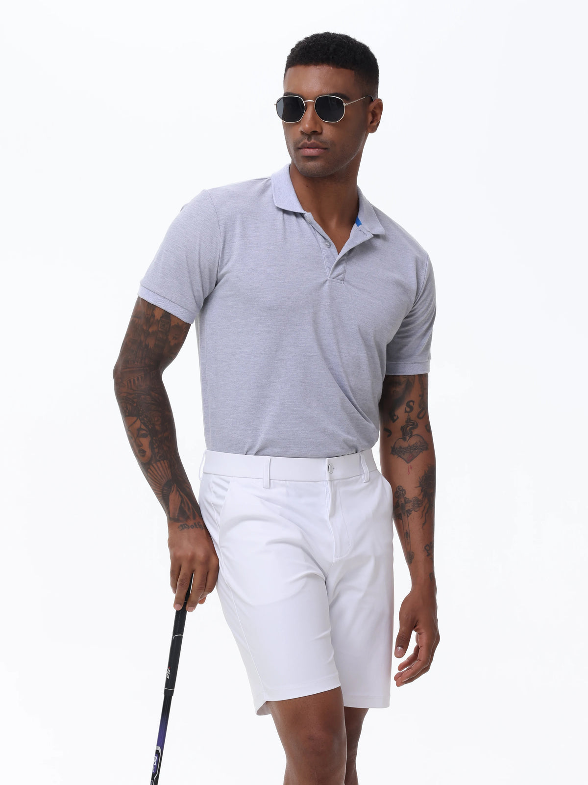 Men's Cargo Trendy Shorts Casual Elegant Golf Pants, Suit Shorts Work Dress Shorts with Concealed-Type Zipper Side Pockets