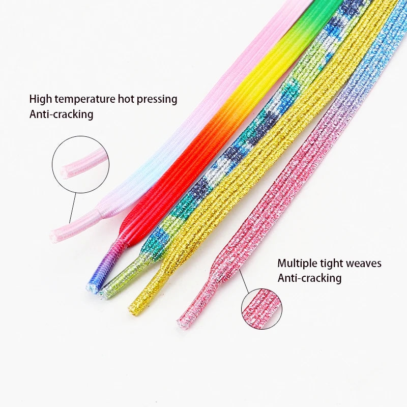 Colorful Elastic Laces Sneakers No Tie Shoe laces Diamond Lock Glitter Shoelaces Without ties Shoe Accessorie 1Pair/2Pair