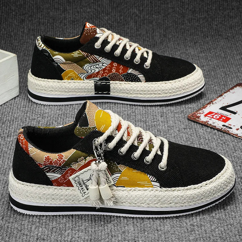 Trend Low-Top Canvas Shoes Mens Summer Fashion Trend Platform Sneakers Comfortable Breathable Casual Shoes Zapatos para hombres