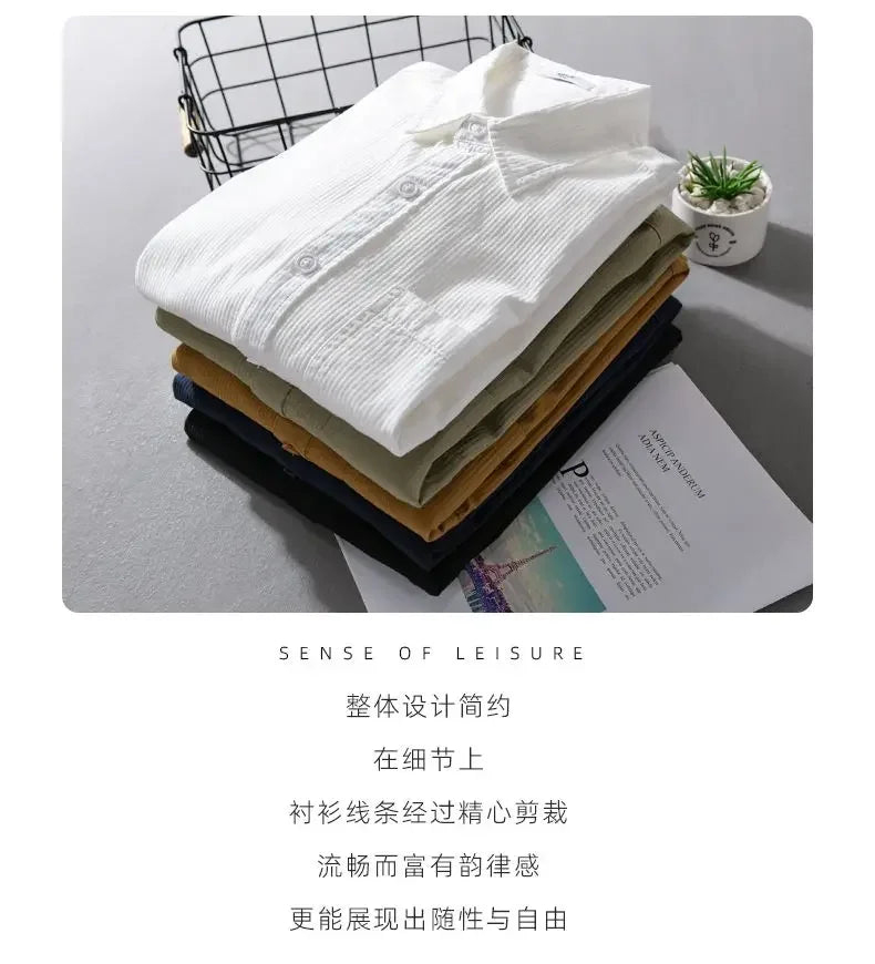 Spring and Autumn 2025 Shirt Men's Long-sleeved Loose Japanese Retro Tops Trendy Thin Casual Work Shirt Jacket