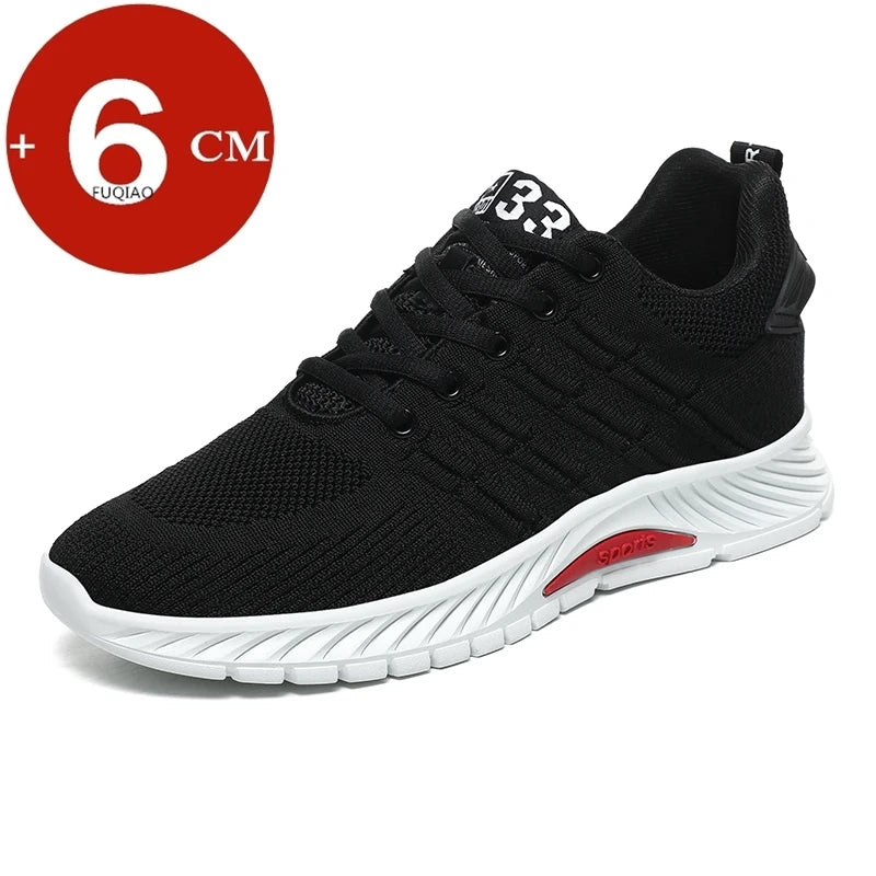 Man Sneakers Elevator Shoes Hidden Heels Breathable Heightening Shoes For Men Increase Insole 6CM Lift Sports Casual Height Shoe