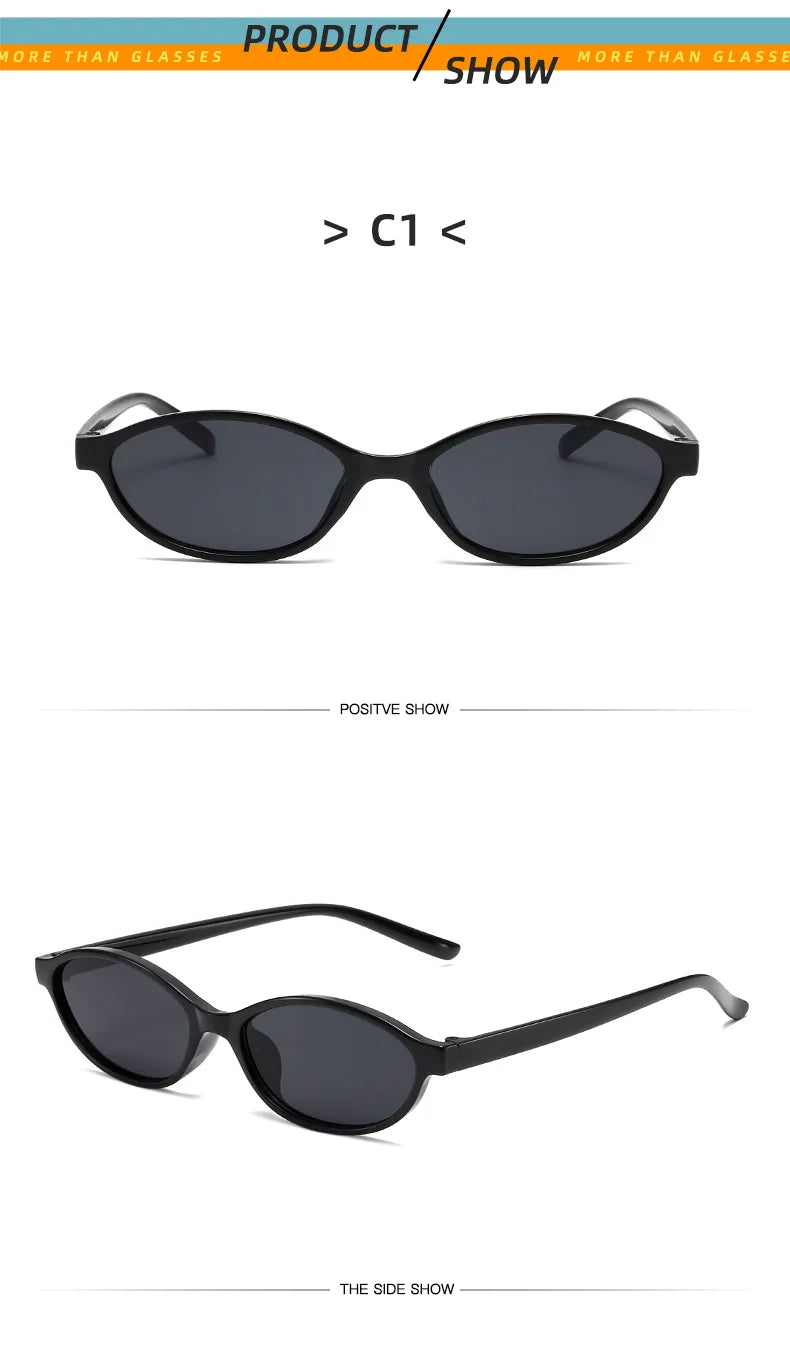Sexy Small Oval Women's Sunglasses 2024 New Fashion Black Brown Sun Glasses Ladies Shades Trends Summer Unique Eyewear Men