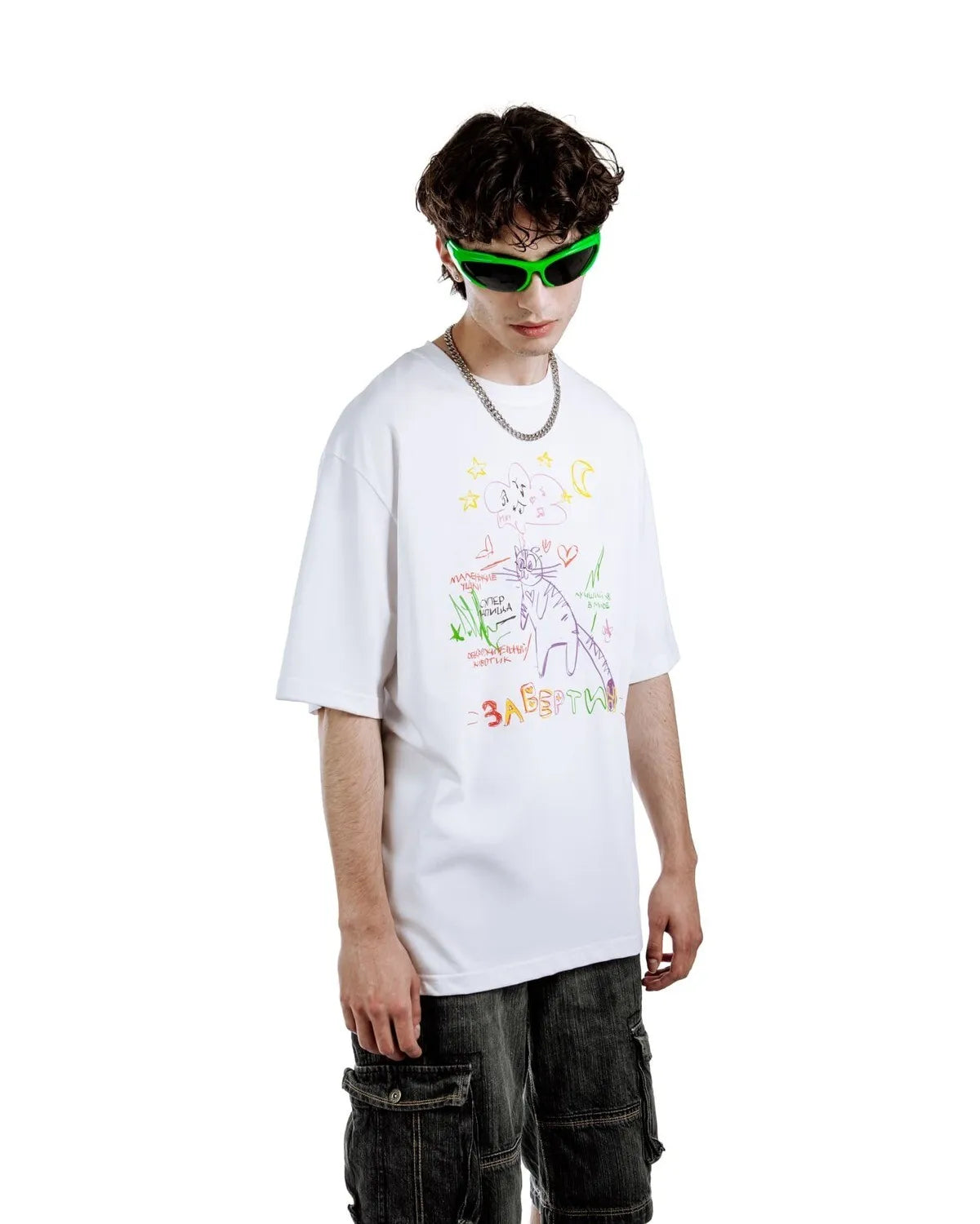 Streetwear Men's Clothing Cotton Cat Graphic Print Korean Fashion Harajuku Goth Y2k Hip Hop Short Sleeve Top Tee Oversize Tshirt