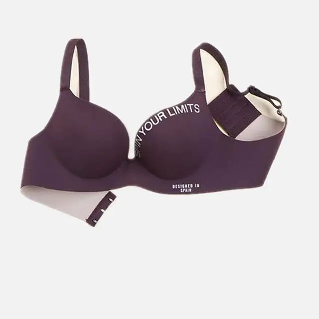 Simplicity Letters Printed Bra Sexy Deep V Thin Women's Lingerie Seamless Cup Surface Bralette No steel rings gather Brassiere