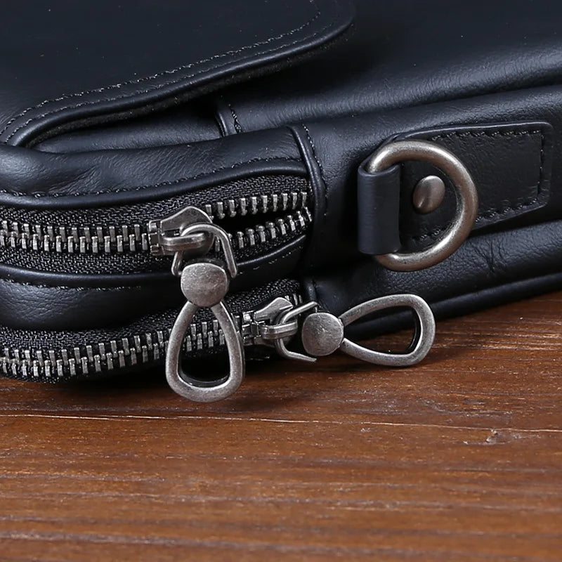 New Casual Leather Male Baotou Layer Cowhide Single Shoulder Crossbody Bag Vertical Business Backpack Men's Bag