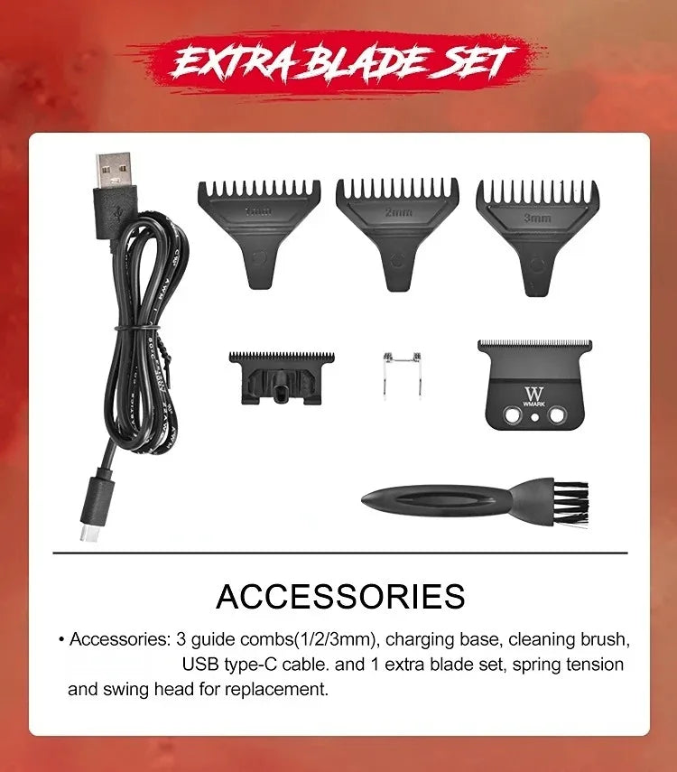WMARK Hair Trimmer Professional Barber Clipper Cordless Hair Cutting Machine 9000 RPM Adjustable Trimmer for Men NG-8030 NG-8230
