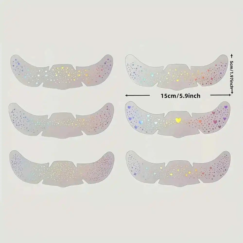 1pcs Metallic Glitter Star Tattoo Face Stickers, Glitter Freckles Holographic Stickers Heart Freckle Waterproof Face Decorations