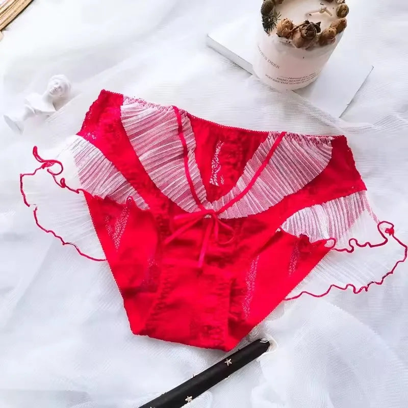 Women Big Size High Waist Panties Print Leopard Briefs Underwear Lady Sexy Lace Ruffles Seamless Camouflage Underpants Lingerie
