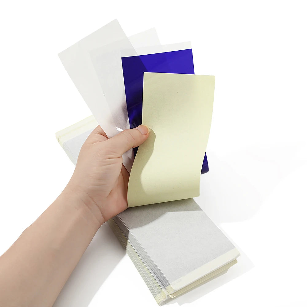 100 hojas papel de transferencia para tatuajes 80mmx300mm papel plantilla adecuado para impresora térmica de tatuajes MR3 TP31 Accesorios de tatuaje para artistas corporales