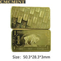 Customized Metal Buffalo Series Challenge Coin 1 Oz .999 Aluminum Buffalo Bar Pure Copper Buffalo Bar With Cmcmint On The Back