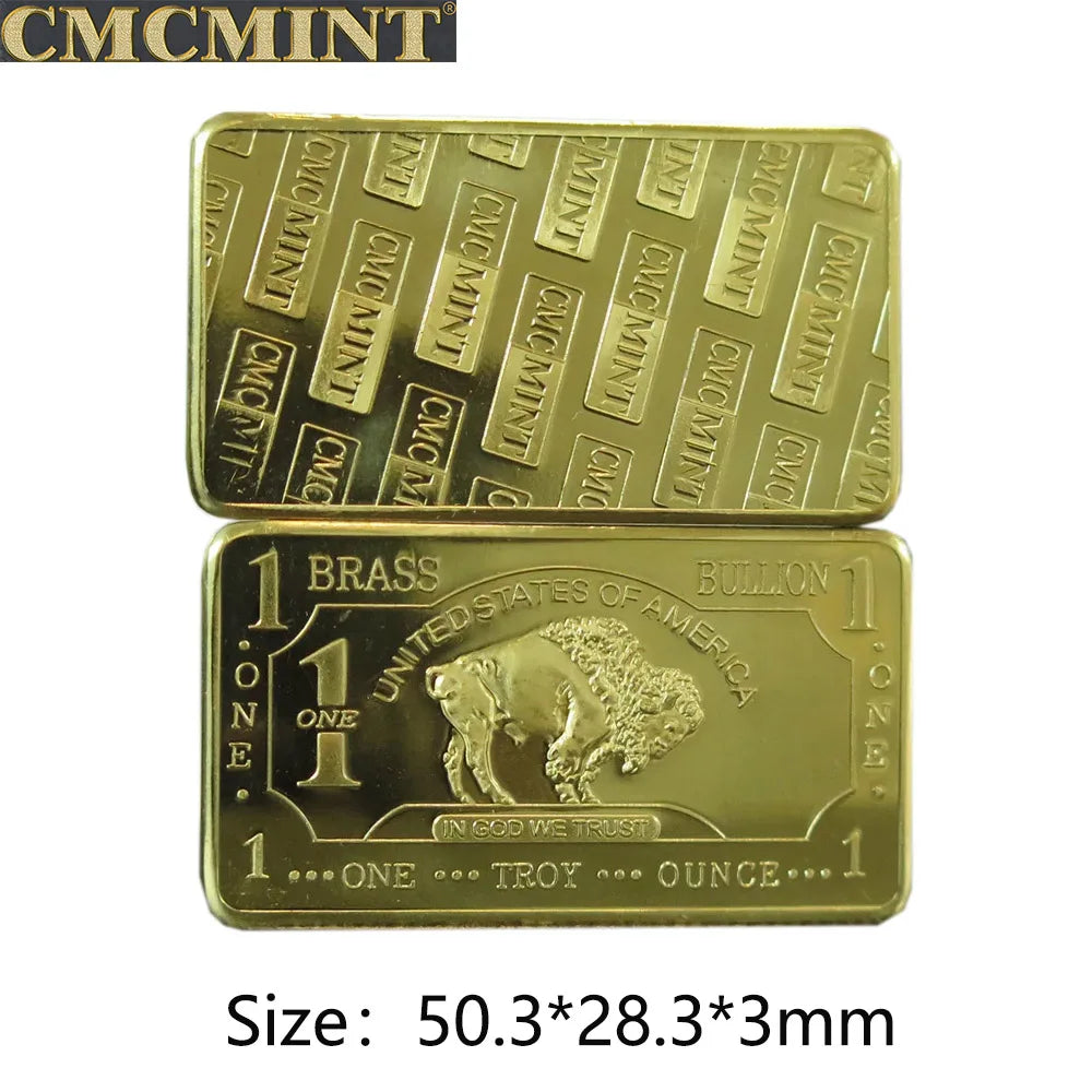 Customized Metal Buffalo Series Challenge Coin 1 Oz .999 Aluminum Buffalo Bar Pure Copper Buffalo Bar With Cmcmint On The Back