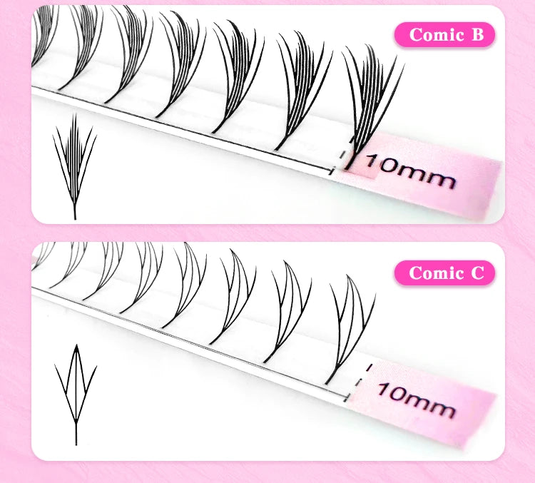 LAKANAKU Spire Lashes Feather Einzelwimpernverlängerungen B/C/CC/D Kaschmir Volumen vorgefertigte Spikes Wimpern