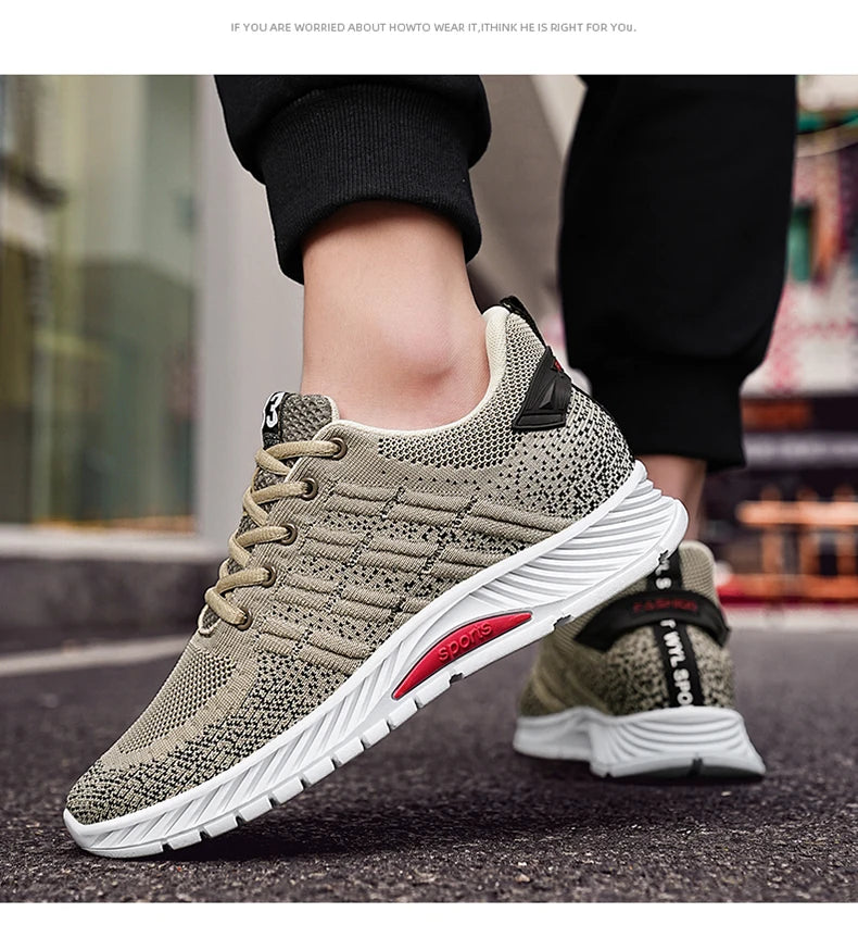 Man Sneakers Elevator Shoes Hidden Heels Breathable Heightening Shoes For Men Increase Insole 6CM Lift Sports Casual Height Shoe